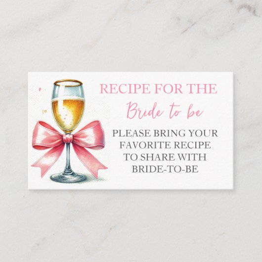 Pink Bow Coquette Brautparty Begleitkarte (Vorderseite)