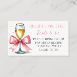 Pink Bow Coquette Brautparty Begleitkarte