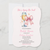 Pink Bow Coquette Brautparty Einladung (Vorderseite)