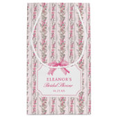 Pink Bow Coquette Brautparty Kleine Geschenktasche Geschenktüte (Rückseite)