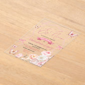 Pink Bow Coquette Butterfly Es Niña Acryleinladungen (Ablage )