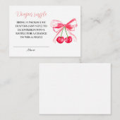 Pink Bow Coquette Diaper Raffle Baby Dusche Begleitkarte (Vorne/Hinten)