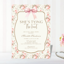 Pink Bow Coquette Die Knot Bridal Dusche binden Einladung