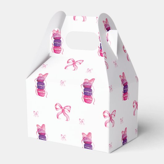 Pink Bow Coquette Elegante Macaron Wedding Geschenkschachtel (Rückseite)