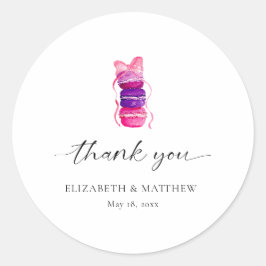Pink Bow Coquette Elegante Macaron Wedding Runder Aufkleber