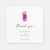 Pink Bow Coquette Elegante Macaron Wedding Serviette (Vorderseite)