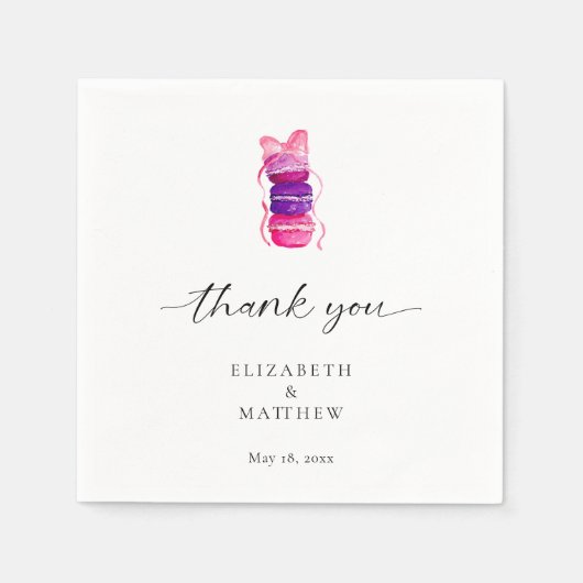 Pink Bow Coquette Elegante Macaron Wedding Serviette (Vorderseite)