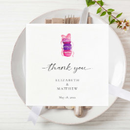 Pink Bow Coquette Elegante Macaron Wedding Serviette