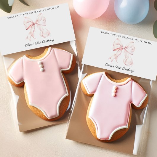 Pink Bow Coquette Geburtstag Gefallen Beutel Toppe Platzkarte