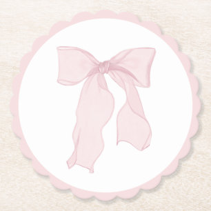 Pink Bow Coquette Geburtstag Untersetzer