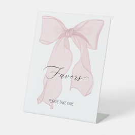 Pink Bow Coquette Geburtstagsparty Favoriten Sockelschild