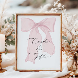 Pink Bow Coquette Geburtstagsparty Karten und Gesc Poster