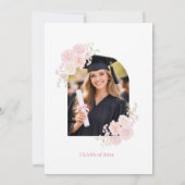 Pink Bow Coquette Girl Graduation Invitation Einladung (Rückseite)