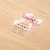Pink bow coquette girl luxury clear birthday acryleinladungen (Ablage )