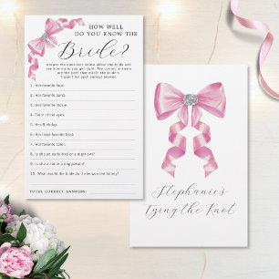 Pink Bow Coquette Glam Brautparty Game