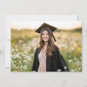 Pink Bow Coquette Graduation Cap Danke Karten (Rückseite)