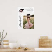 Pink Bow Coquette Graduation Cap Graduate Willkomm Poster (Küche)