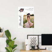 Pink Bow Coquette Graduation Cap Graduate Willkomm Poster (Heimbüro)