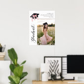 Pink Bow Coquette Graduation Cap Graduate Willkomm Poster (Heimbüro)