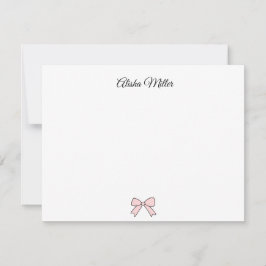 Pink Bow Coquette Individuelle Name Geschirr Mitteilungskarte