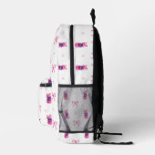 Pink Bow Coquette Macarons Niedlich Wasserfarbe Bedruckter Rucksack (Rechts)