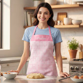 Pink Bow Coquette Modern Girl Personalisiert Name Schürze