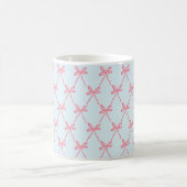 Pink Bow Coquette Muster auf Blue Kaffeetasse (Mittel)