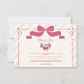 Pink Bow Coquette Nursing School Graduate Dankeskarte (Vorderseite)