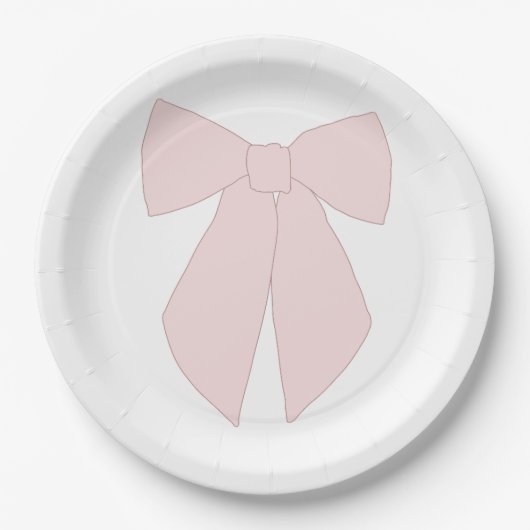 Pink Bow Coquette Pappteller (Vorderseite)