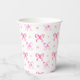 Pink Bow Coquette Pattern Brautparty Pappbecher