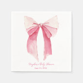Pink Bow Coquette Personalisiert Napkin Serviette (Vorderseite)