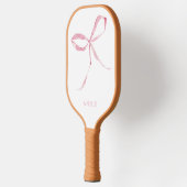 Pink Bow Coquette Personalisiert Pickleball Paddel Schläger (Links)