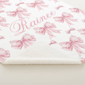 Pink Bow Coquette Personalisiert Y2K Bow Girly Gir Sherpadecke (3/4)