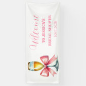 Pink Bow Coquette Prosecco Brautparty Banner (Vertikal)