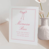 Pink Bow Coquette Ribbon Mimosa Bar Sign Sockelschild