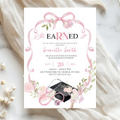 Pink Bow Coquette RN Graduation Invitation Einladung