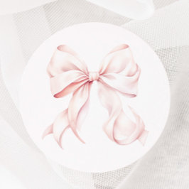 Pink Bow Coquette Runder Aufkleber