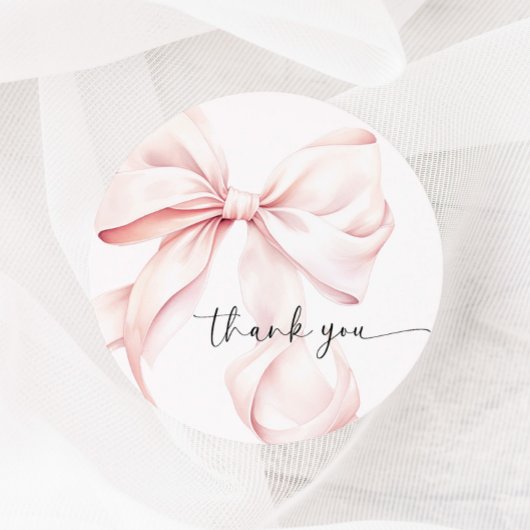 Pink Bow Coquette Runder Aufkleber