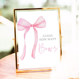 Pink Bow Coquette schätzen, wie viele Geburtstag S Poster