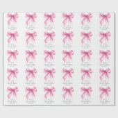Pink Bow Coquette Script Sweet 16 Party Geschenkpapier (Flach)