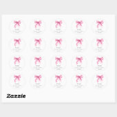 Pink Bow Coquette Script Sweet 16 Party Runder Aufkleber (Blatt)