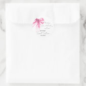 Pink Bow Coquette Script Sweet 16 Thank You Runder Aufkleber (Tasche)