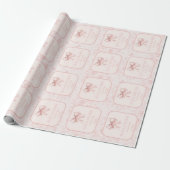 Pink Bow Coquette Toile Meilenstein Custom Geburts Geschenkpapier (Ungerollt)