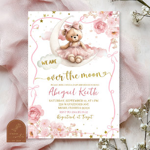 Pink Bow Coquette überglücklich Baby Shower Einladung