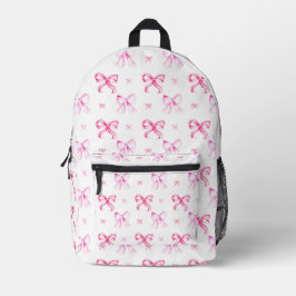 Pink Bow Coquette Wasserfarbe Niedlich Bedruckter Rucksack