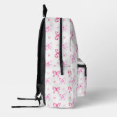 Pink Bow Coquette Wasserfarbe Niedlich Bedruckter Rucksack (Links)