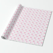 Pink Bow Coquette Watercolor Cute Aesthetic Geschenkpapier (Ungerollt)