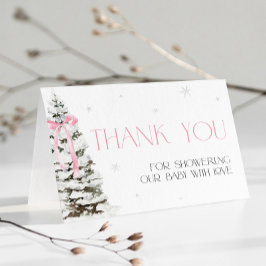 Pink Bow Coquette Winter Wonderland Danke