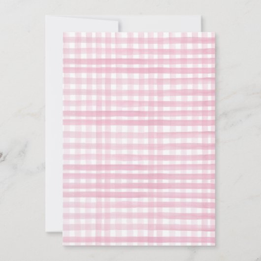 Pink Bow Coquette wird ein Mädchen erster Geburtst Einladung (Rückseite)