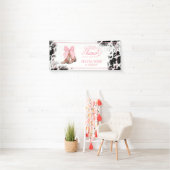 Pink Bow & Cowgirl Boots Coquette Western Geburtst Banner (Insitu)